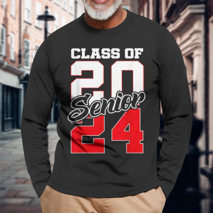 Class Of 2024 Senior 24 High School Graduation Long Sleeve T-Shirt Gifts for Old Men