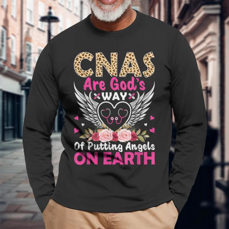 Cnas Are God's Way Of Putting Angels On Earth Long Sleeve T-Shirt Gifts for Old Men
