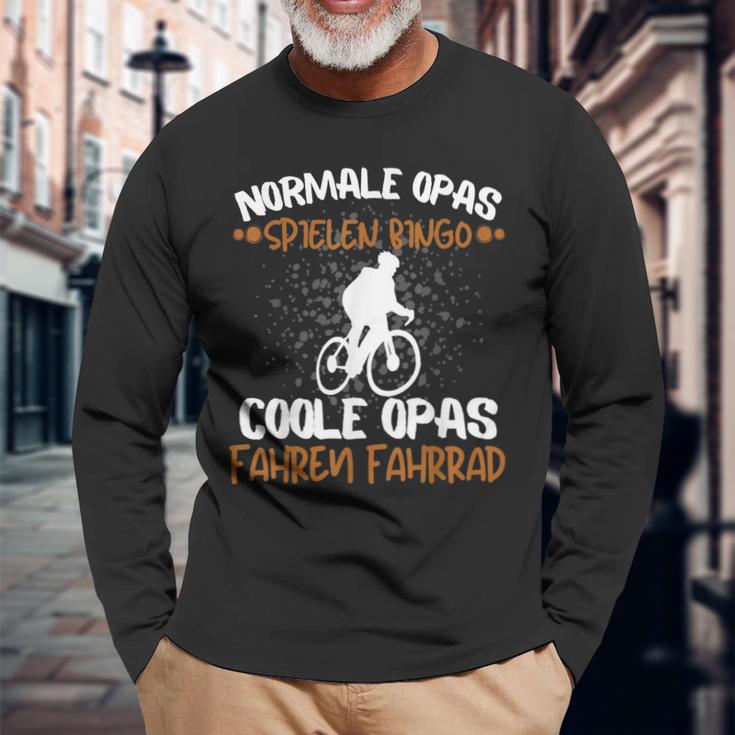 Cool Opas Riding Bicycle Biker Bike Driver Langarmshirts Geschenke für alte Männer