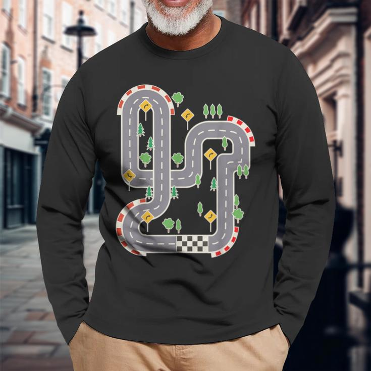 Cool Playmat Car Race Track Cute Toddler Long Sleeve T-Shirt Gifts for Old Men