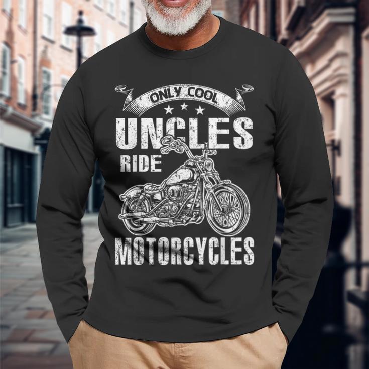 Only Cool Uncles Rides Motorcycles Father's Day Long Sleeve T-Shirt Gifts for Old Men