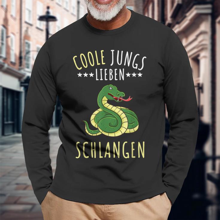 Coole Jungs Lieben Schlangen Geschenk Langarmshirts Geschenke für alte Männer