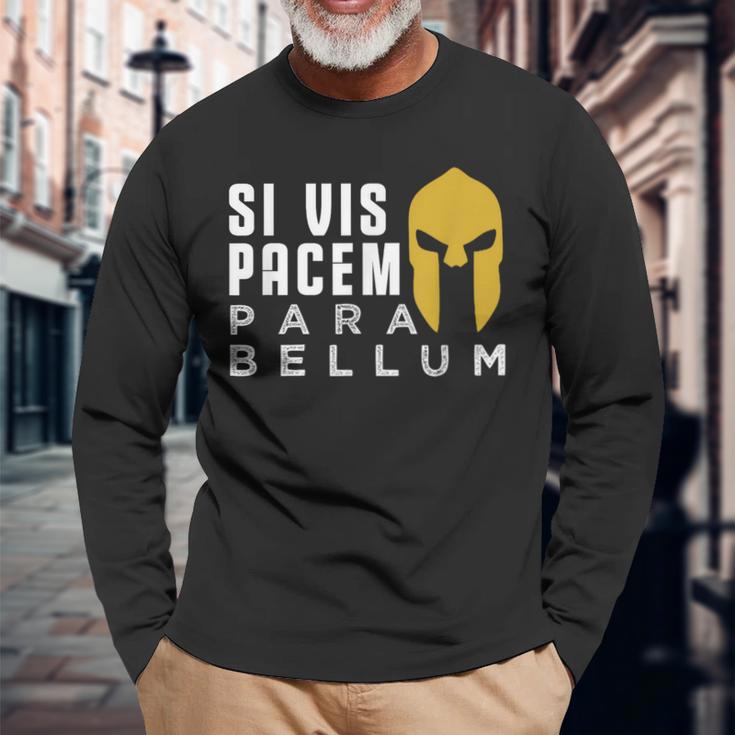 Cooles Si Vis Pacem Para Bellum I Latin Slogan Langarmshirts Geschenke für alte Männer