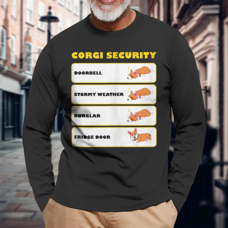 Corgi Security Cute Puppy Corgi Dog Lovers Long Sleeve T-Shirt Gifts for Old Men