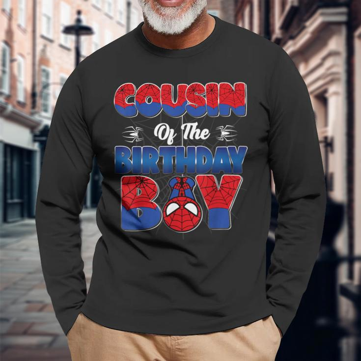 Cousin Of The Birthday Boy Spider Family Matching Long Sleeve T-Shirt Gifts for Old Men