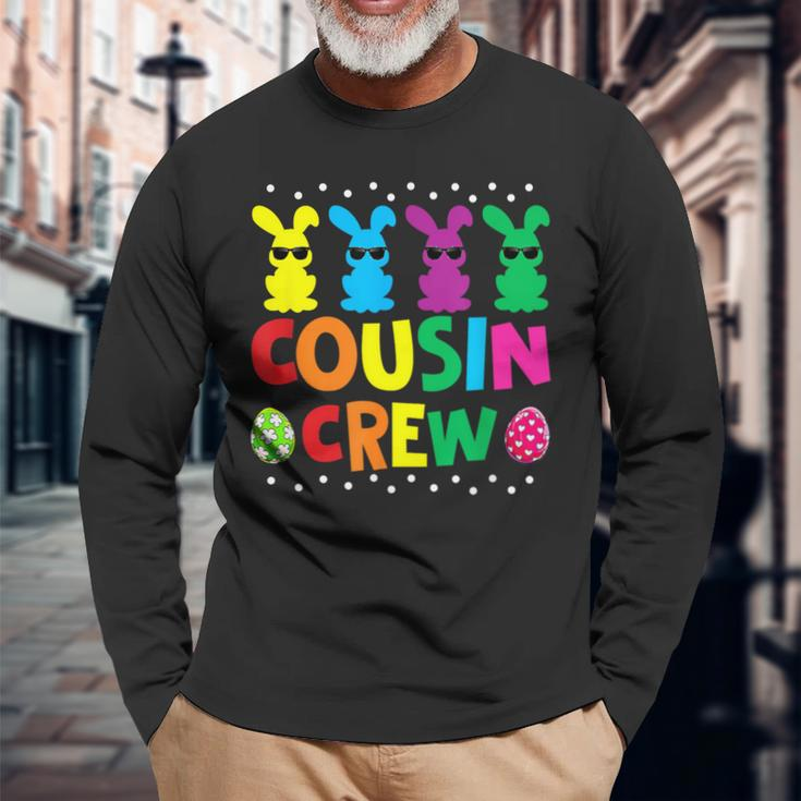 Cousin Crew Bunny Rabbit Easter Day Eggs Hunting Squad Long Sleeve T-Shirt Gifts for Old Men
