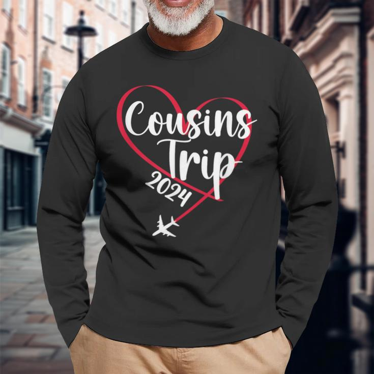 Cousins Trip 2024 Heart Vacation Travel Cousins Weekend Long Sleeve T-Shirt Gifts for Old Men