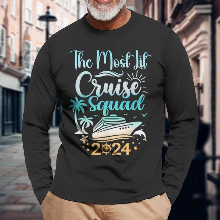 Cruise Birthday 2024 Squad Cruise 2024 Matching Cruise Long Sleeve T-Shirt Gifts for Old Men