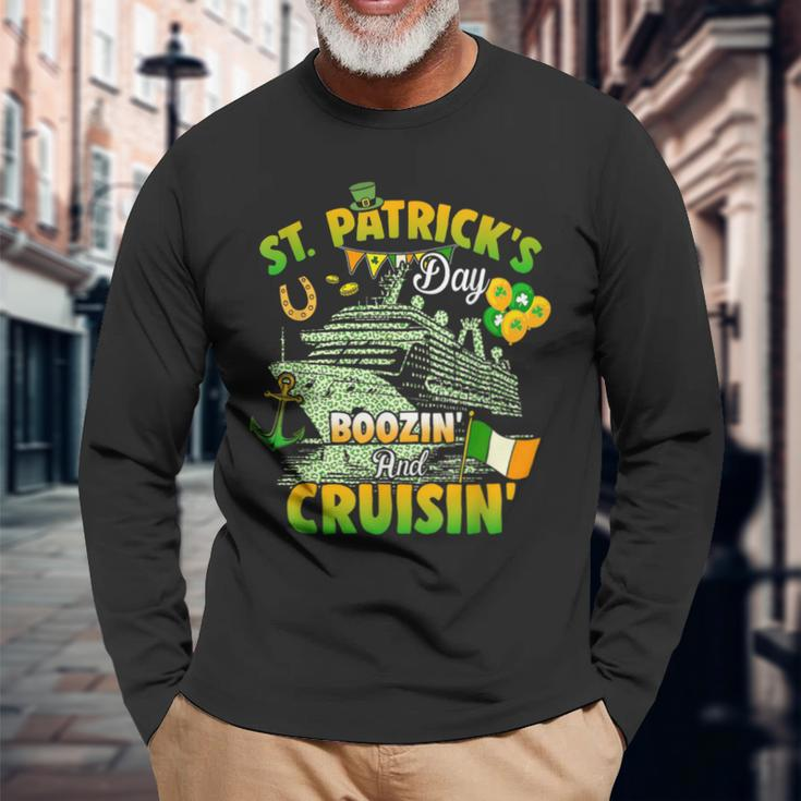 Cruisin And Boozin 2024 St Patrick Day Matching Family Long Sleeve T-Shirt Gifts for Old Men
