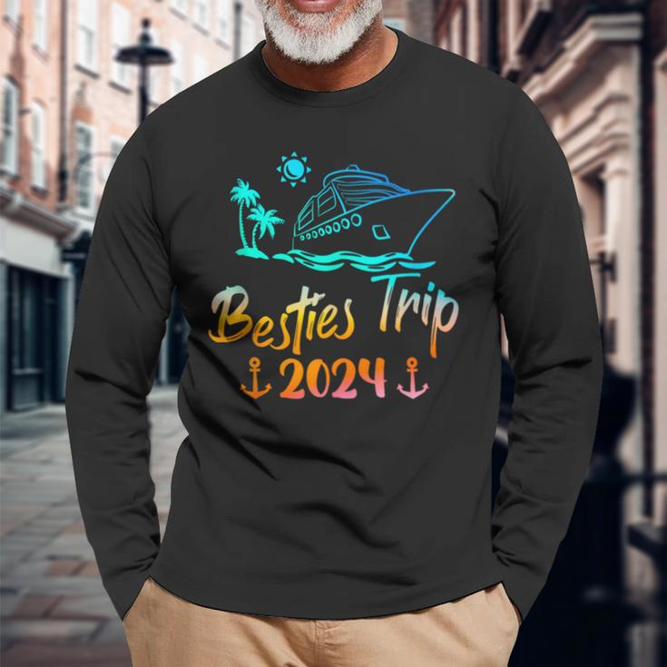 Cruising Besties Trip 2024 Reunion Best Friend Ship On Board Long Sleeve T-Shirt Gifts for Old Men