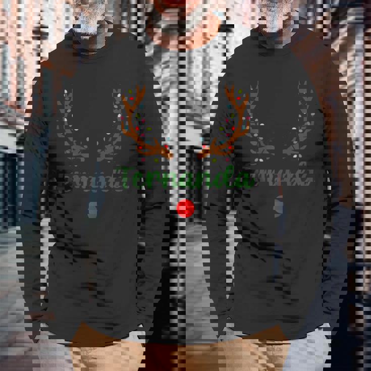 Custom Name Christmas Matching Family Pajama Fernanda Long Sleeve T-Shirt Gifts for Old Men