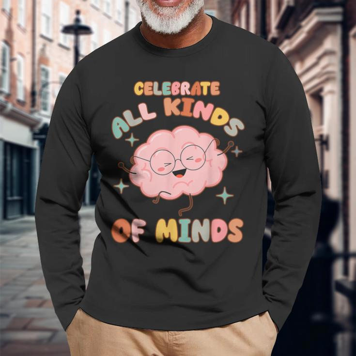 Cute Brain Long Sleeve T-Shirt Gifts for Old Men