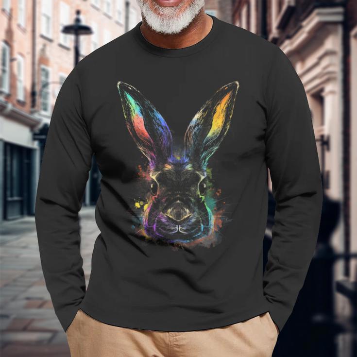 Cute Colourful Rabbit Langarmshirts Geschenke für alte Männer