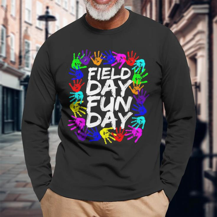 Cute Field Day Teacher Long Sleeve T-Shirt Gifts for Old Men