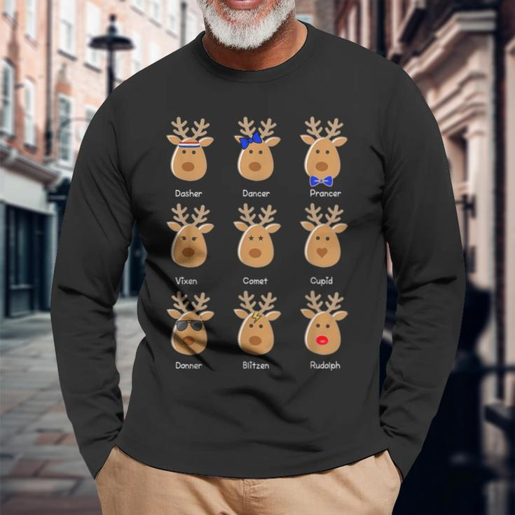Cute Rudolph The Red Nose Reindeer Christmas Long Sleeve T-Shirt Gifts for Old Men