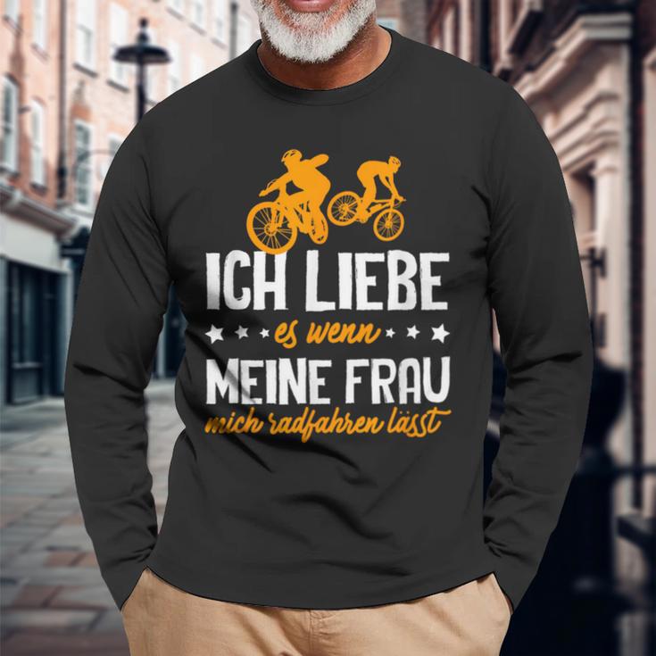 Cycling Ich Liebe Es Wenn Meine Frau Mich Radfahren Lässt Langarmshirts Geschenke für alte Männer