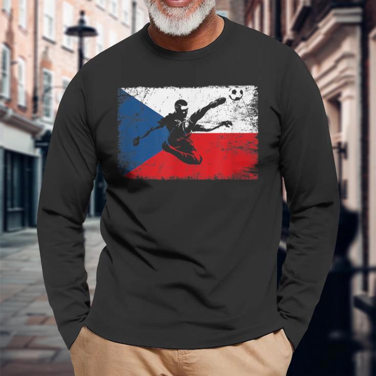 Czech Flag Football Jersey Langarmshirts Geschenke für alte Männer