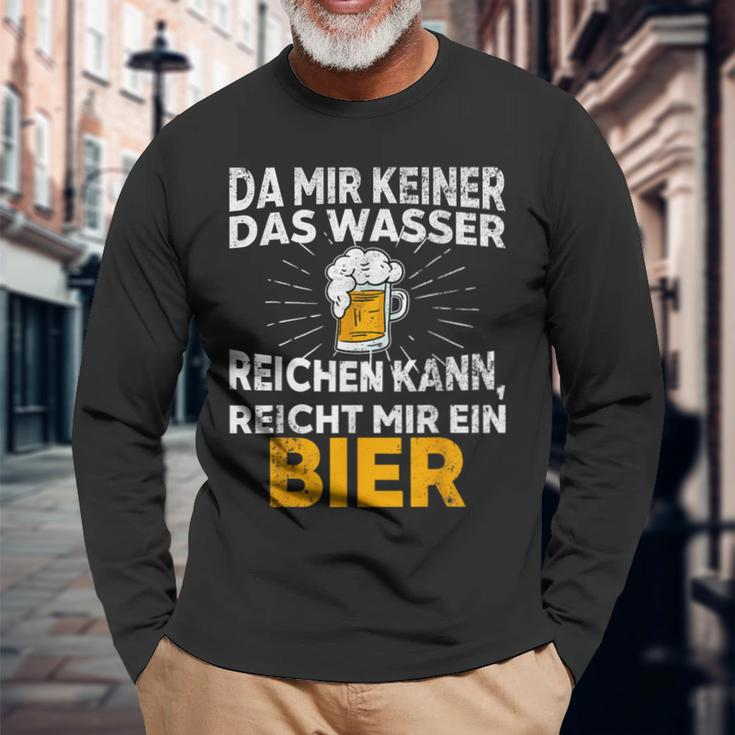 Da Mir Keiner Das Wasser Reichen Kann, Bier Langarmshirts in Schwarz Geschenke für alte Männer