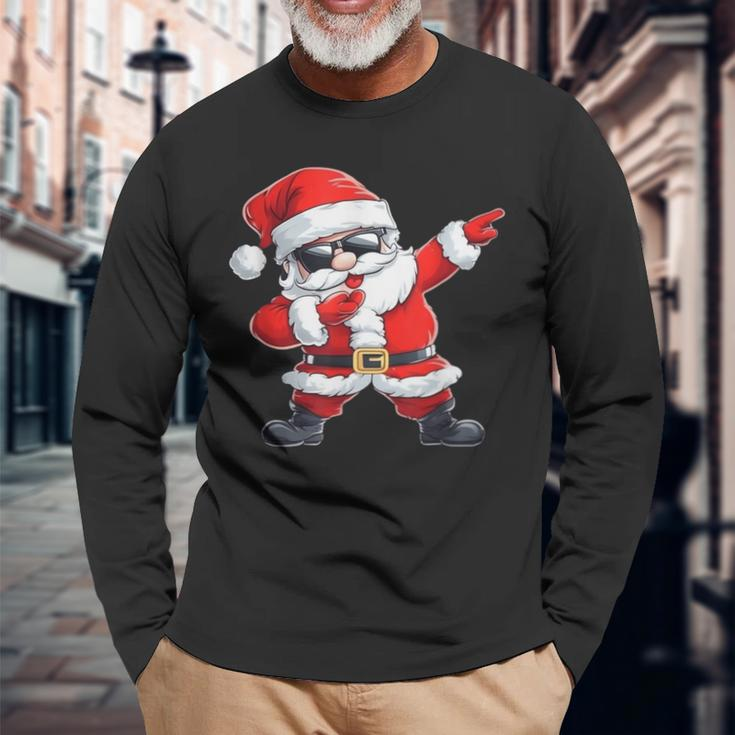 Dabbing Santa Claus With Christmas Hat Santa Claus Langarmshirts Geschenke für alte Männer
