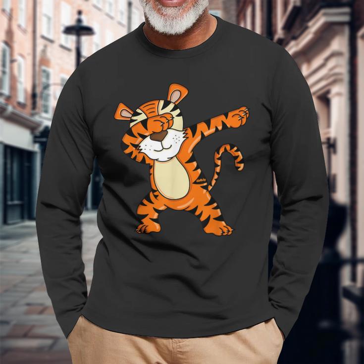 Dabbing Tiger Boys Tiger Dab Langarmshirts Geschenke für alte Männer