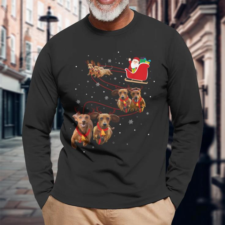 Dachshund Christmas Black Langarmshirts Geschenke für alte Männer