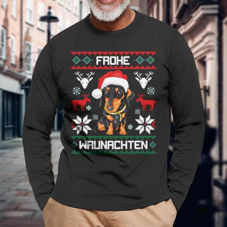 Dachshund Merry Waunachten Christmas Dog Dachshund Tecker Langarmshirts Geschenke für alte Männer