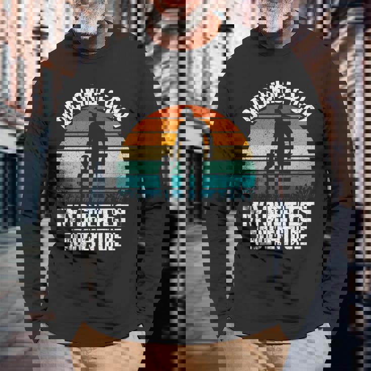 Dad Since 2019 My Greatest Adventure Vintage Father's Day Long Sleeve T-Shirt Gifts for Old Men