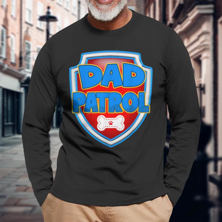 Dad Of The Birthday Boy Dog Paw Family Party Decorations Long Sleeve T-Shirt Gifts for Old Men