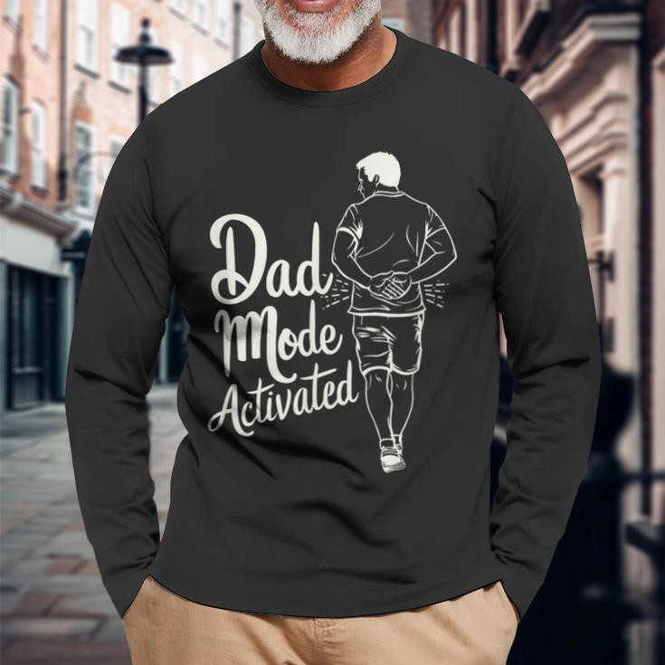 Dad Mode Activated Dad Meme Father's Day Best Father Long Sleeve T-Shirt Gifts for Old Men