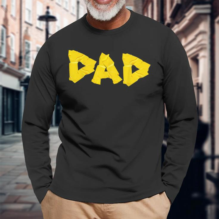 Dad Papa Fathers Day 2024 Tape Style Long Sleeve T-Shirt Gifts for Old Men