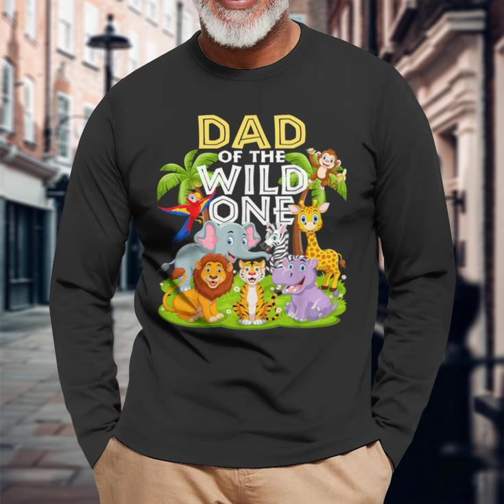 Dad Of The Wild One 1St Birthday Zoo Animal Safari Jungle Long Sleeve T-Shirt Gifts for Old Men