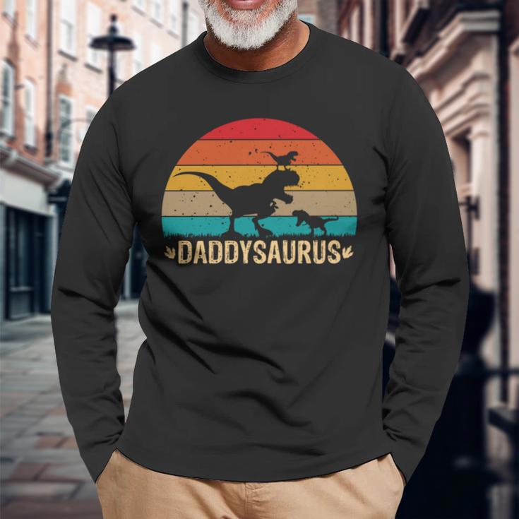 Daddy Saurus T-Rex Retroatertag Dinosaurier Papa T-Rex Langarmshirts Geschenke für alte Männer