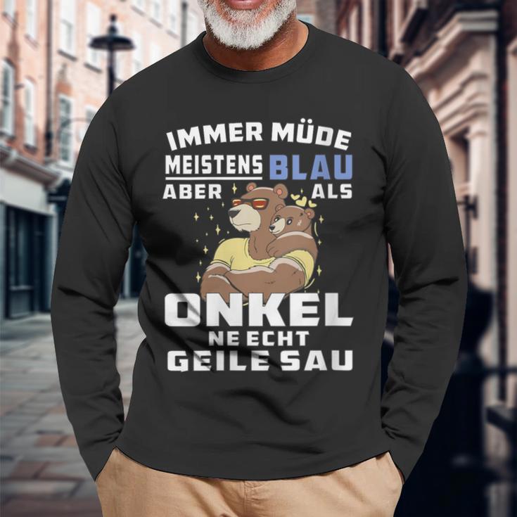 Damen Immer Müde Meistens Blau Onkel Papaatertagater Onkel Mit-Ausschnitt Langarmshirts Geschenke für alte Männer