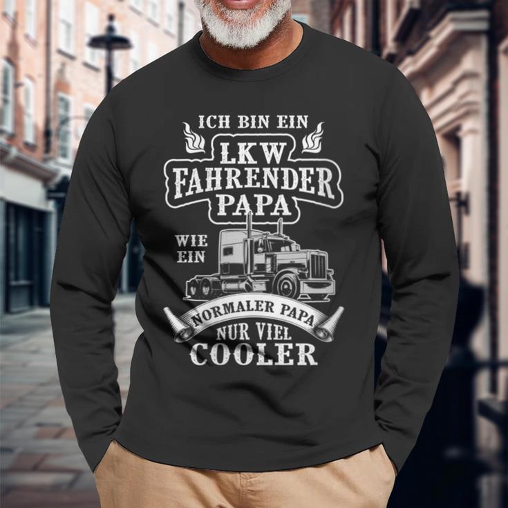 Damen Lkw Fahrender Papa Wie Ein Normaler Papa Nuriel Cooler Mit-Ausschnitt Langarmshirts Geschenke für alte Männer