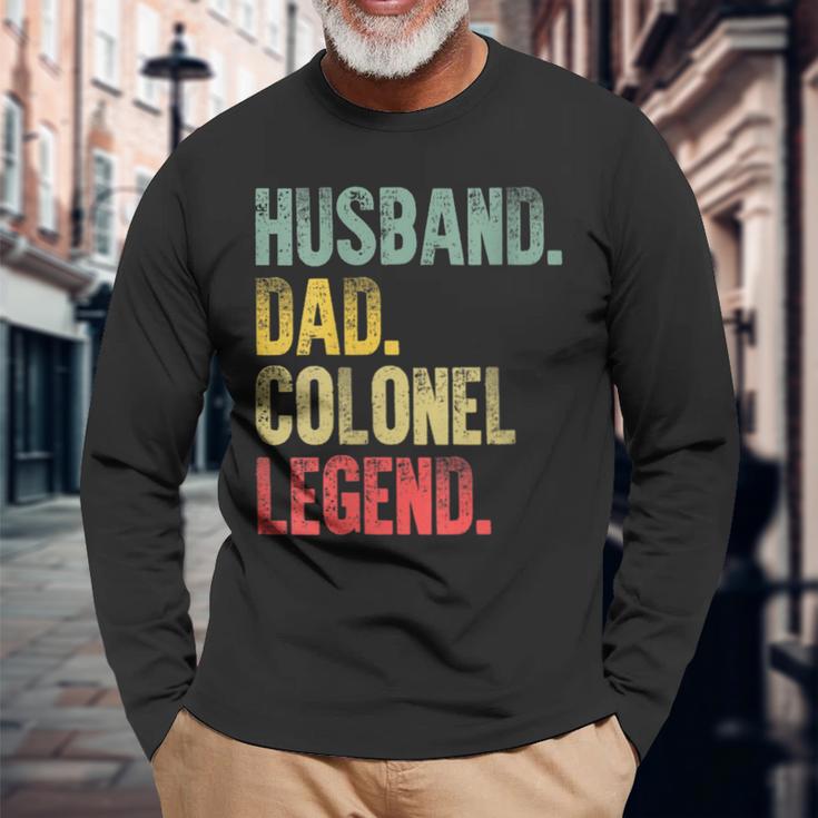 Damen Lustigesintage-Geschenk Ehemann Papa Colonel Legende Retro Mit-Ausschnitt Langarmshirts Geschenke für alte Männer