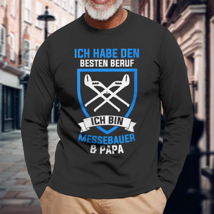 Damen Messebau Papaateratertag Messebauer Mit-Ausschnitt Langarmshirts Geschenke für alte Männer