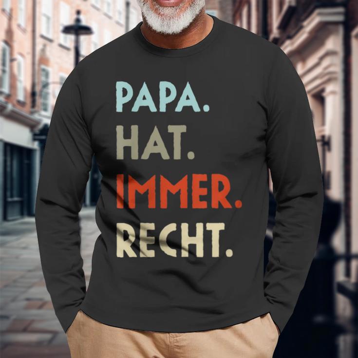 Damen Papa Hat Immer Recht Lustige Idee Zumatertag Mit-Ausschnitt Langarmshirts Geschenke für alte Männer