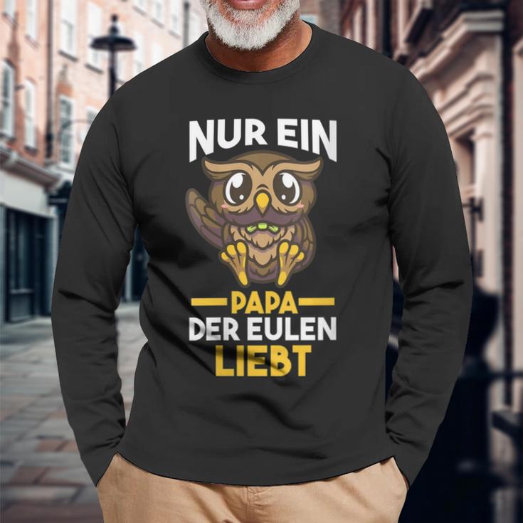 Damen Papaateratertag Eulen Mit-Ausschnitt Langarmshirts Geschenke für alte Männer