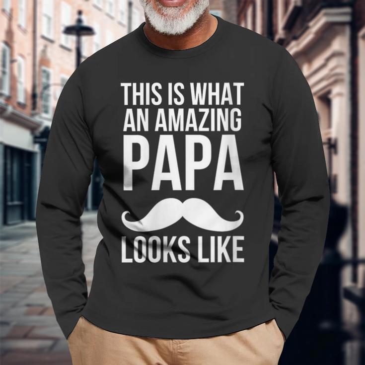 Damen So Sieht Ein Erstaunlicher Papa Aus Mit-Ausschnitt Langarmshirts Geschenke für alte Männer