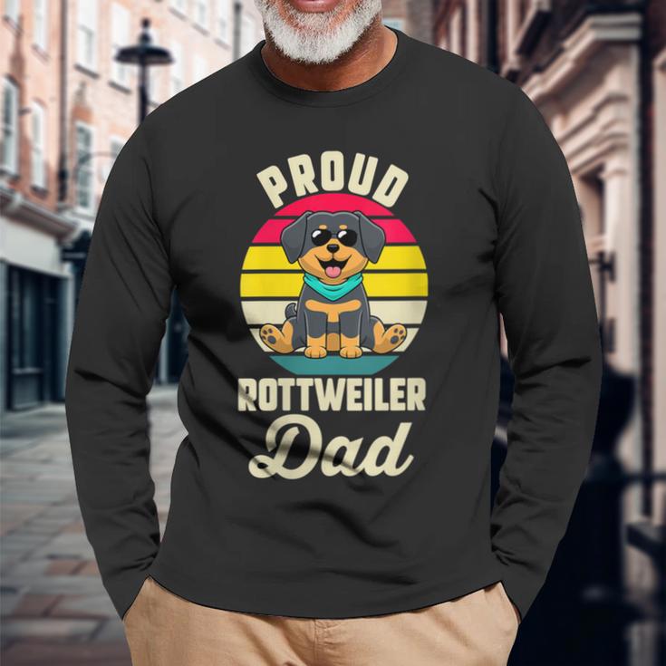 Damen Stolzer Rottweiler Papa Rottweiler Papa Mit-Ausschnitt Langarmshirts Geschenke für alte Männer