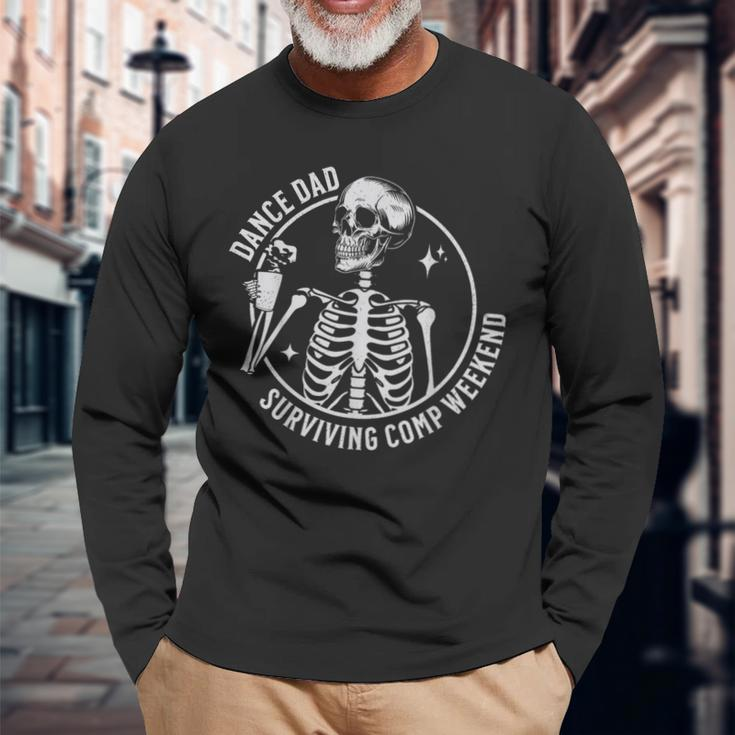 Dance Dad Surviving Comp Weekend Skeleton Coffee Long Sleeve T-Shirt Gifts for Old Men
