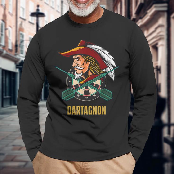 Dartagnan Dart Musker Darts Bullseye Retro Langarmshirts Geschenke für alte Männer