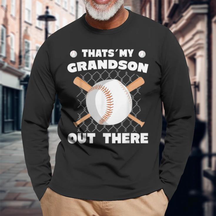 Das Ist Mein Enkel Da Draußen Baseball- Langarmshirts Geschenke für alte Männer
