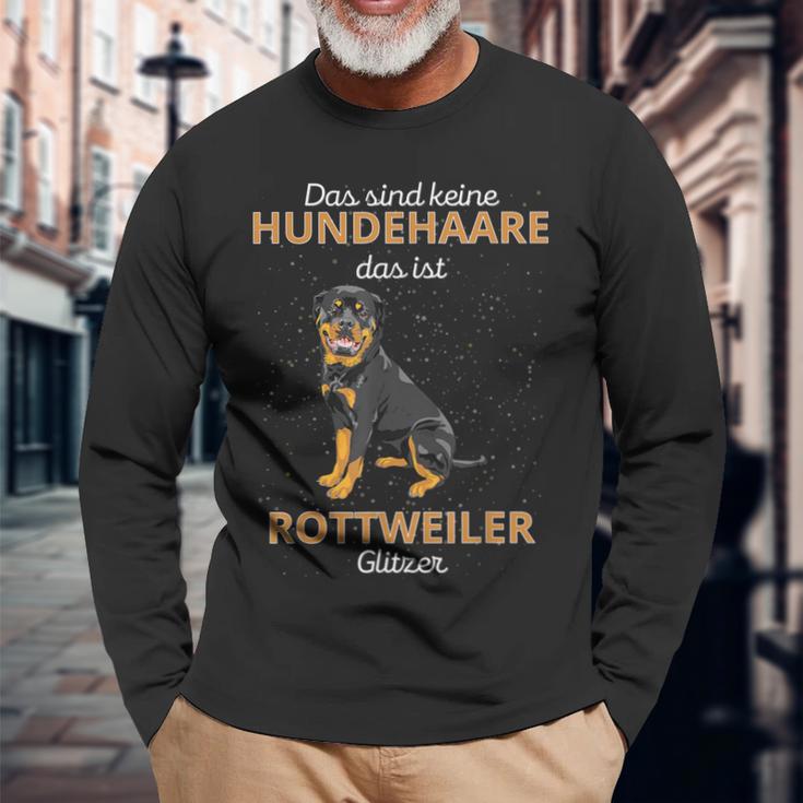 Das Sind Keine Hundehaare Das Ist Rottweiler Glitzer Langarmshirts Geschenke für alte Männer