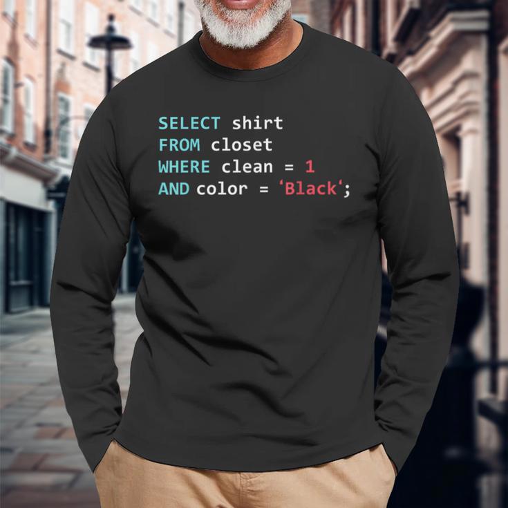 Database Sql Query Informatician Langarmshirts Geschenke für alte Männer