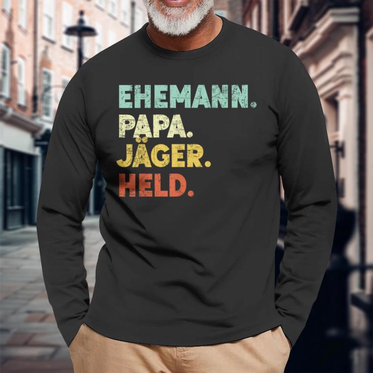 Day 'Husband Papa Jäger Held' Langarmshirts Geschenke für alte Männer