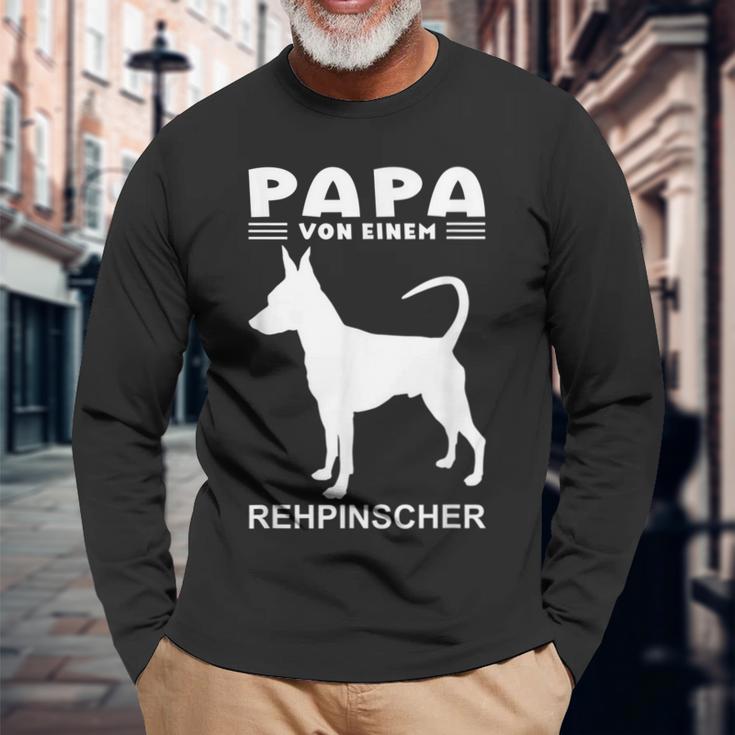 Deer Pinscher Papa Motif Dog Langarmshirts Geschenke für alte Männer