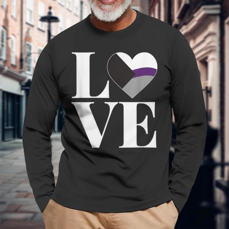 Demisexuality 'Love' Demisex Demisexual Pride Flag Long Sleeve T-Shirt Gifts for Old Men