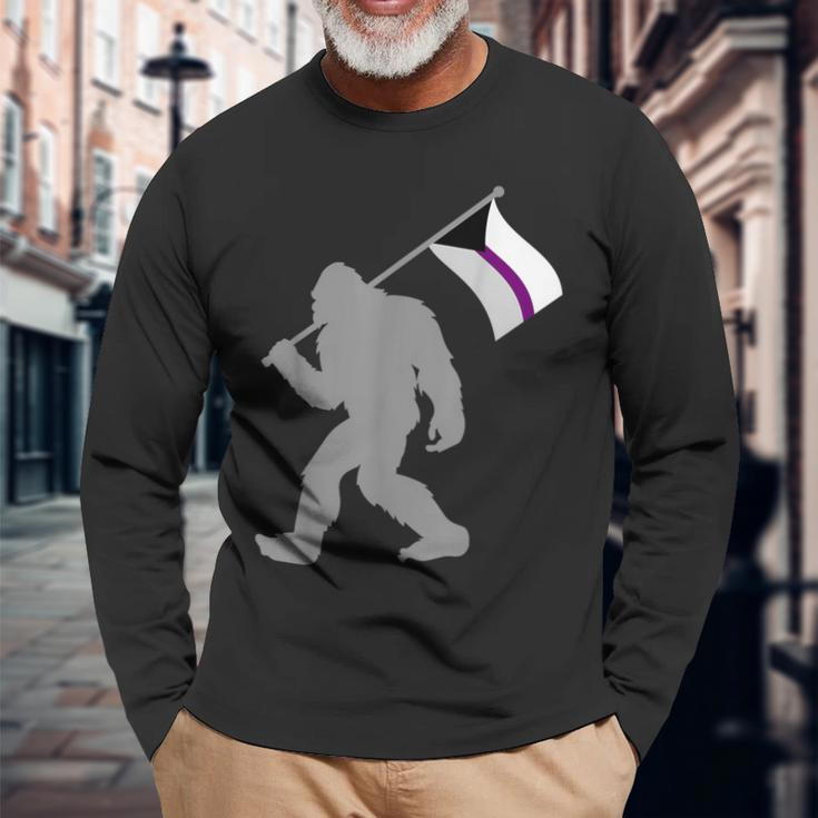Demisexuality Pride Flag Monster On Demisexual Long Sleeve T-Shirt Gifts for Old Men