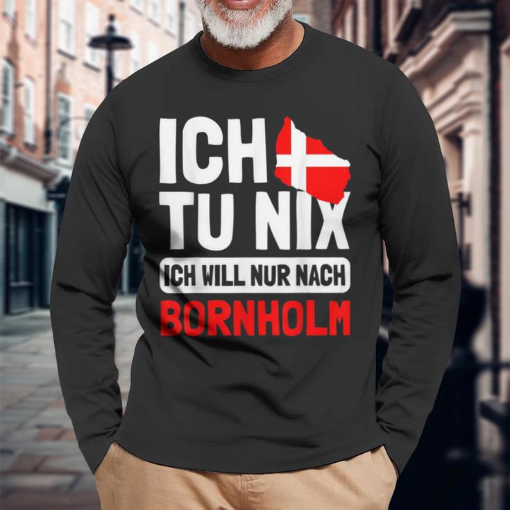 Denmark Flag Ich Tu Nix Ich Will Only After Bornholm S Langarmshirts Geschenke für alte Männer